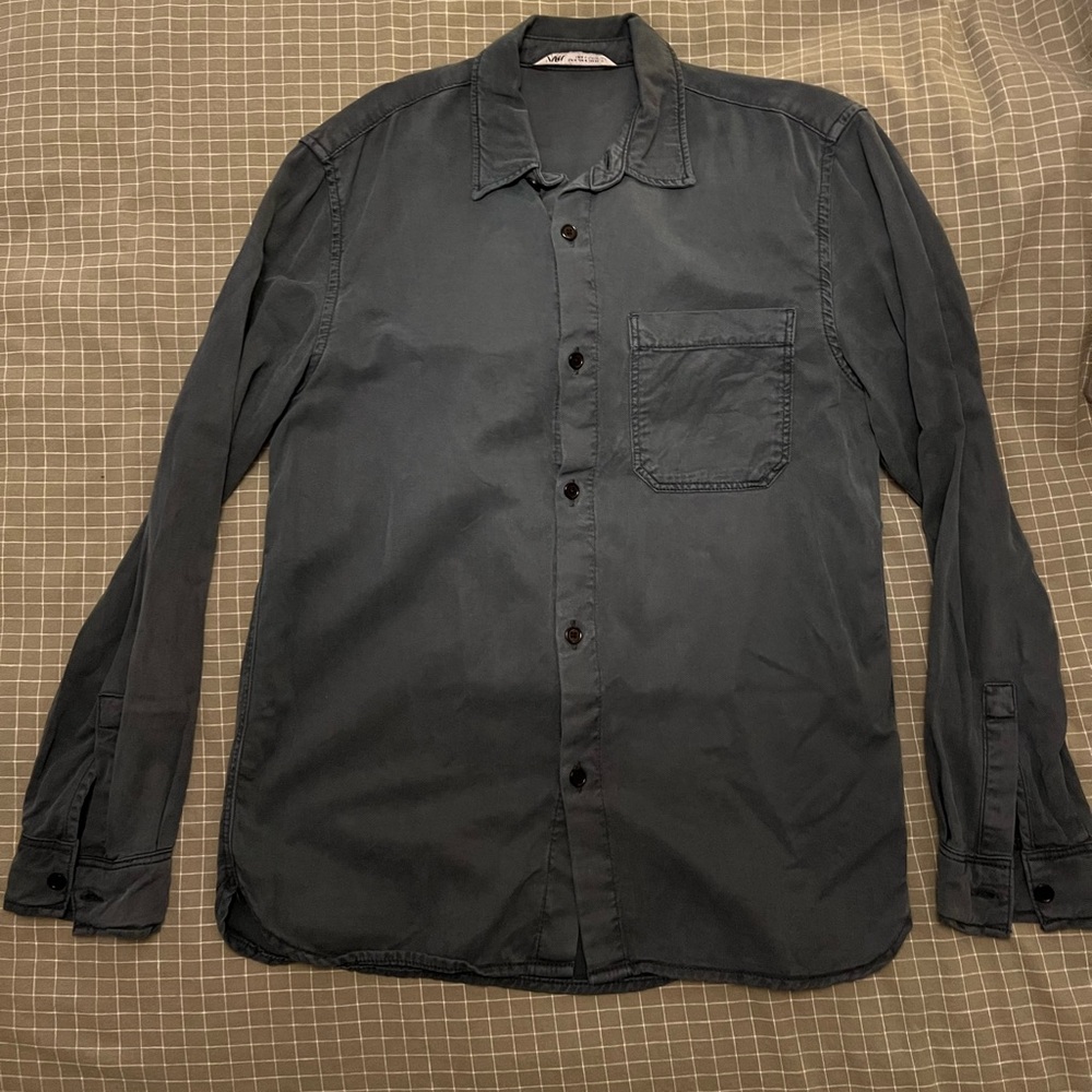 ZARA blue long sleeve button down shirt size M Men’s